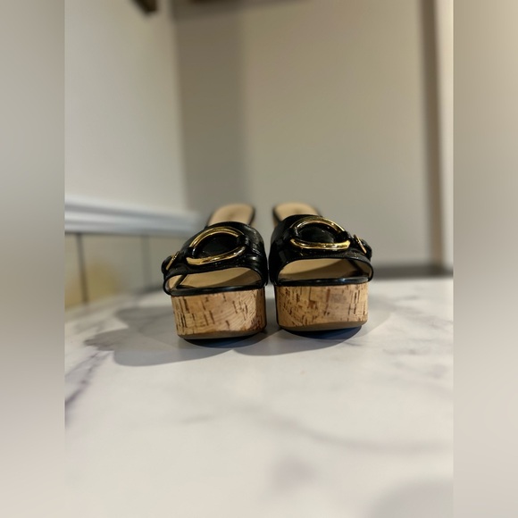 Prada Cork Platform Horsebit Patent Leather Slides 37 - Picture 6 of 10